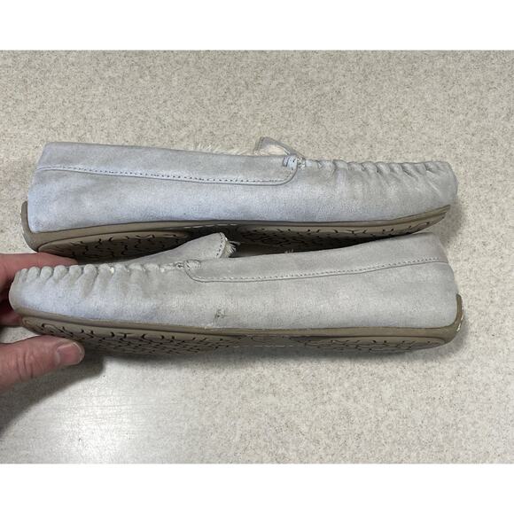 Floopi-Lilly Moccasin Faux Sued Slippers Gray Women’s Size 10 Casual Comfortable - Picture 6 of 10